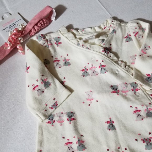 Gymboree Kitty Ballerina 0-3 Month NWT Romper & Headband. - Picture 3 of 3